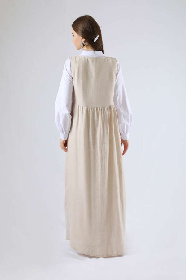 Bağcıklı Jile Takım Krem - 5