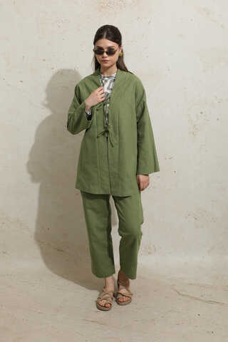 Bağcıklı Kimona Takım Haki - 3