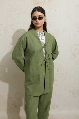 Bağcıklı Kimona Takım Haki - 2
