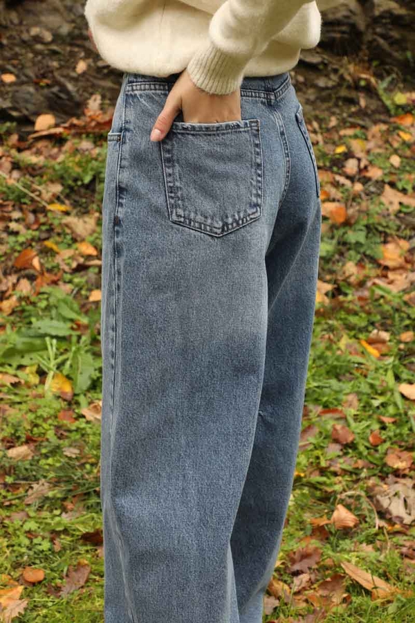 Baggy Denim Pantolon Açık Mavi - 3