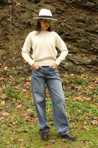 Baggy Denim Pantolon Açık Mavi - 2