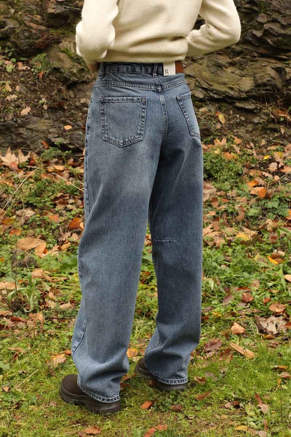 Baggy Denim Pantolon Açık Mavi - 5