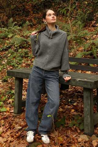 Baggy Denim Pantolon Tint Mavi - 2