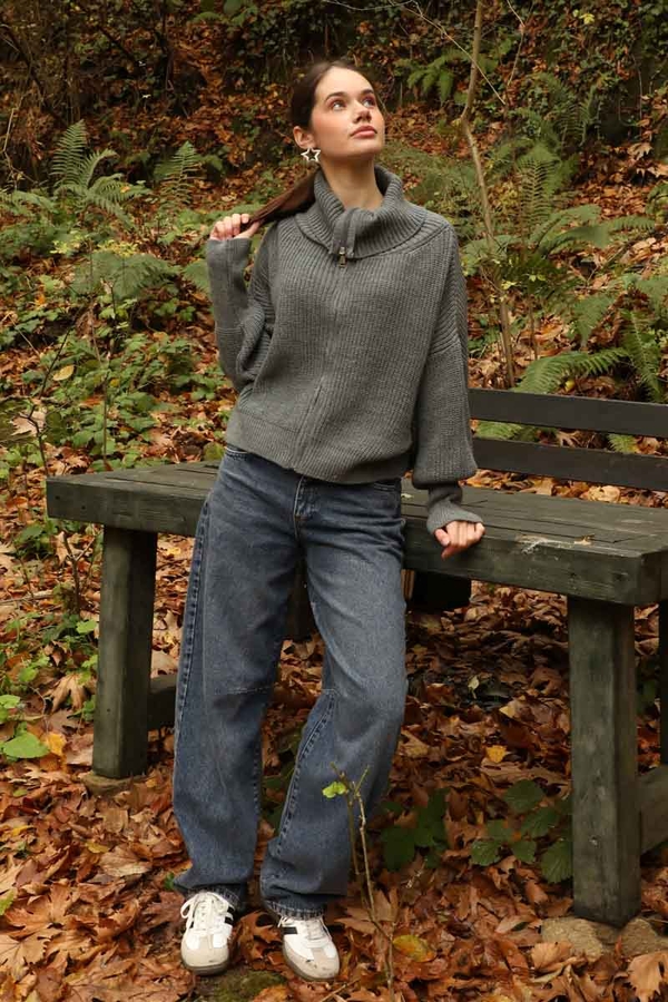 Baggy Denim Pantolon Tint Mavi - 2