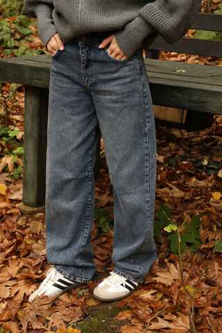 Baggy Denim Pantolon Tint Mavi - 3