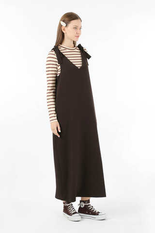 Bağlama Detaylı Jile Kahve - 3