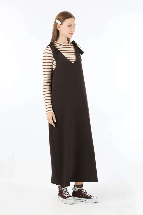 Bağlama Detaylı Jile Kahve - 3