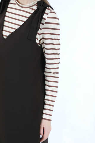 Bağlama Detaylı Jile Kahve - 4