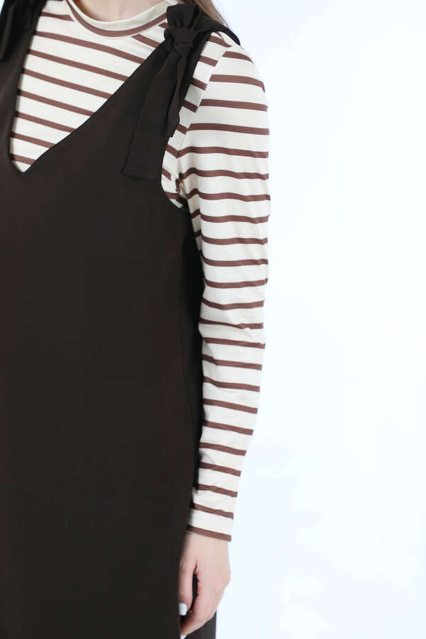 Bağlama Detaylı Jile Kahve - 4