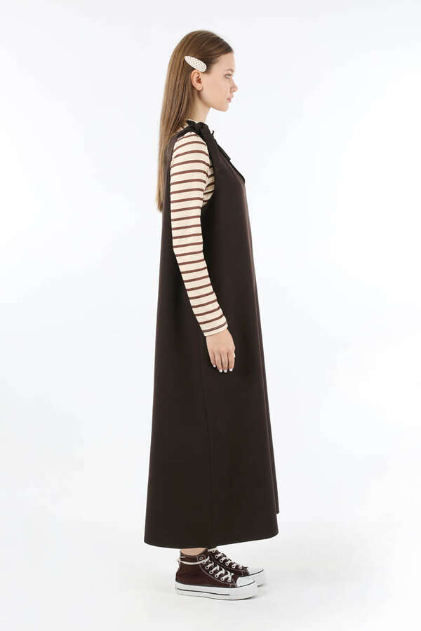 Bağlama Detaylı Jile Kahve - 5