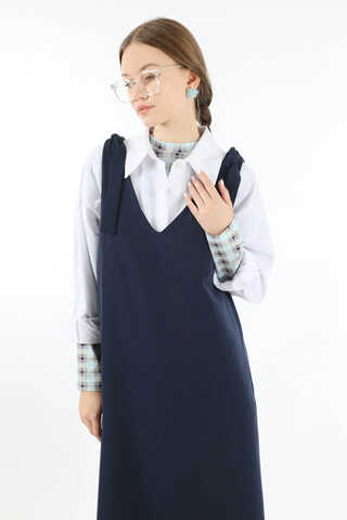 Bağlama Detaylı Jile Lacivert - 2