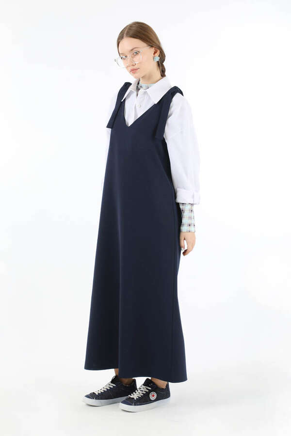 Bağlama Detaylı Jile Lacivert - 3