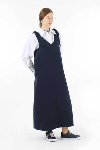 Bağlama Detaylı Jile Lacivert - 5