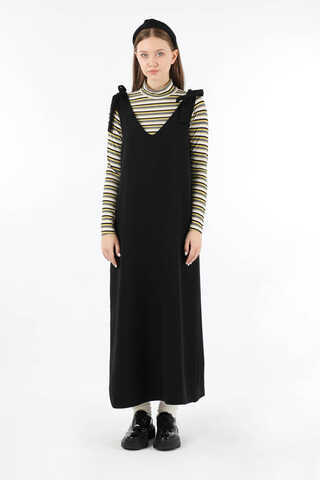 Bağlama Detaylı Jile Siyah - 1