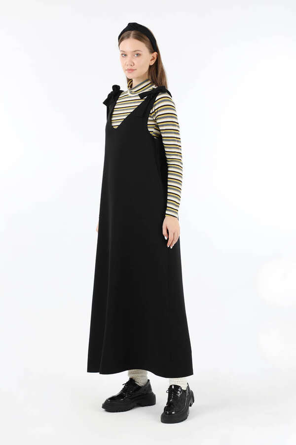 Bağlama Detaylı Jile Siyah - 3