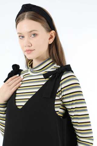 Bağlama Detaylı Jile Siyah - 4