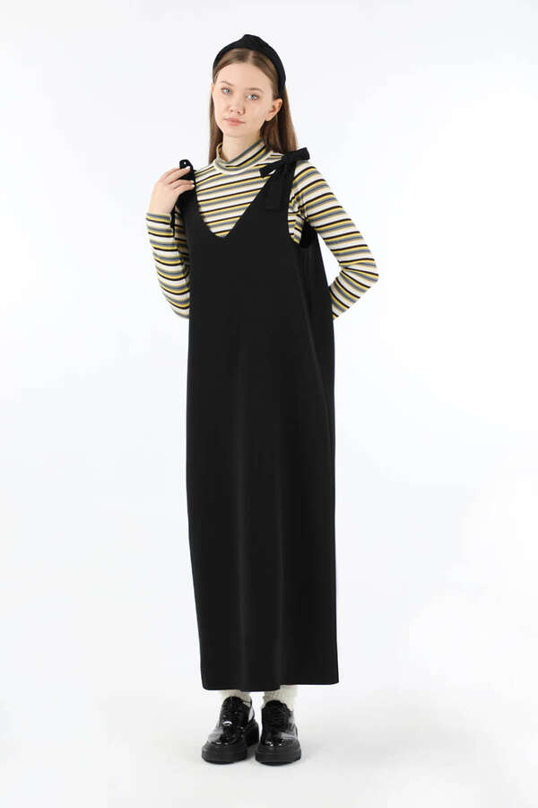 Bağlama Detaylı Jile Siyah - 5