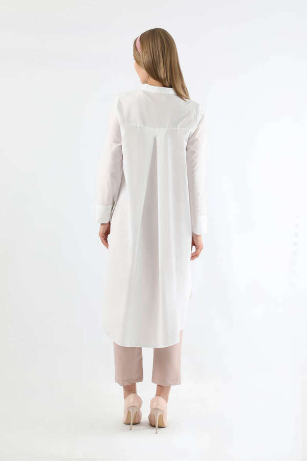 Bağlama Detaylı Tunik Beyaz - 5