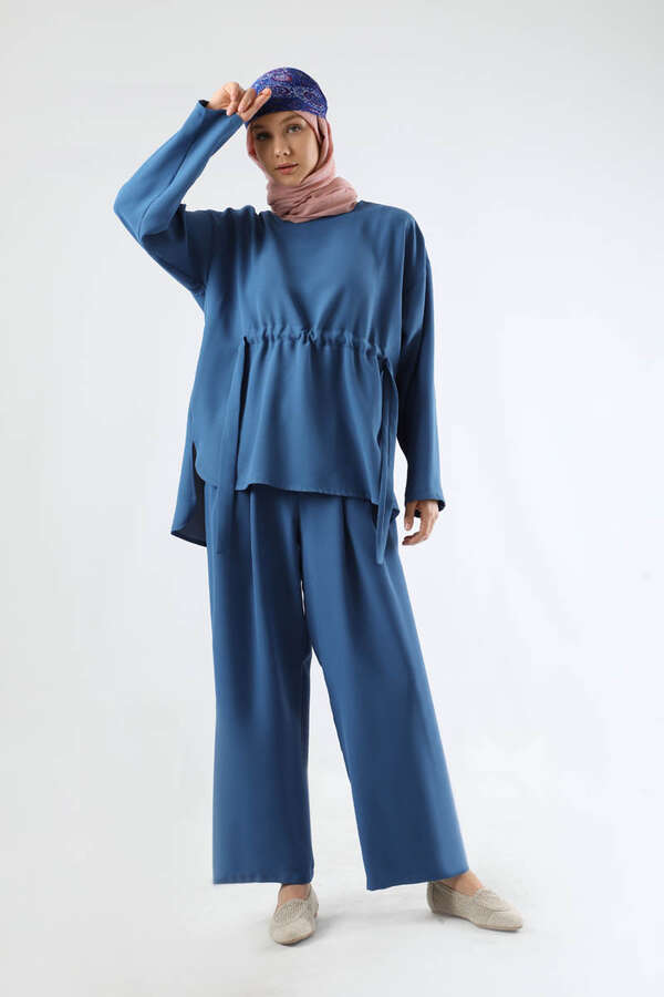 Bound Ruffle Detailed Set Indigo 