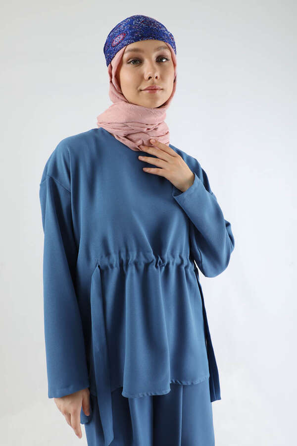 Bound Ruffle Detailed Set Indigo - 2