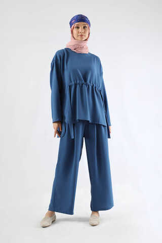 Bound Ruffle Detailed Set Indigo - 3