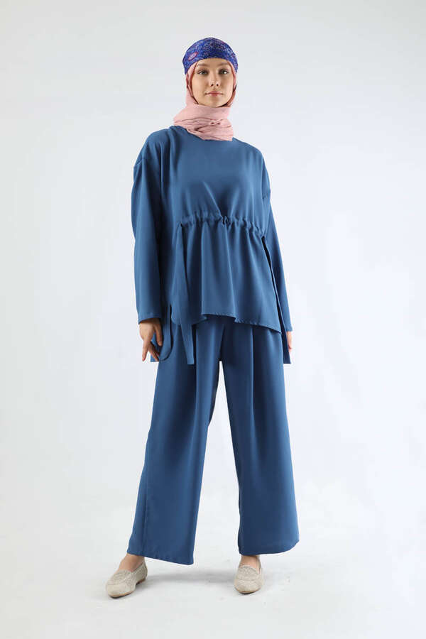 Bound Ruffle Detailed Set Indigo - 3