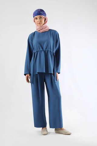 Bound Ruffle Detailed Set Indigo - 5