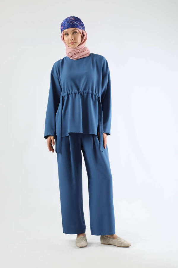 Bound Ruffle Detailed Set Indigo - 5