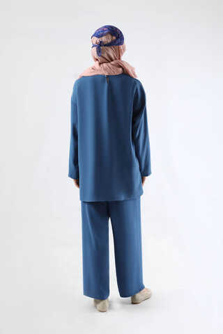 Bound Ruffle Detailed Set Indigo - 6