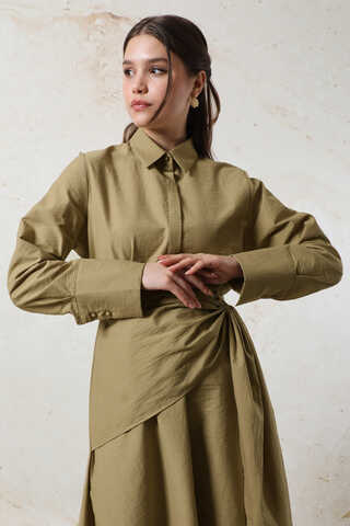 Bağlamalı Etek Takım Camel - 6