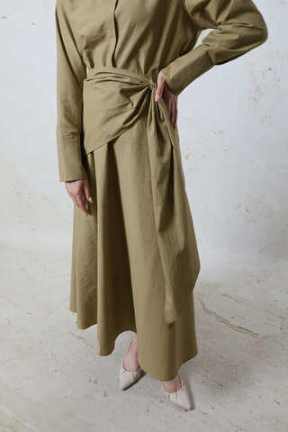 Bağlamalı Etek Takım Camel - 1