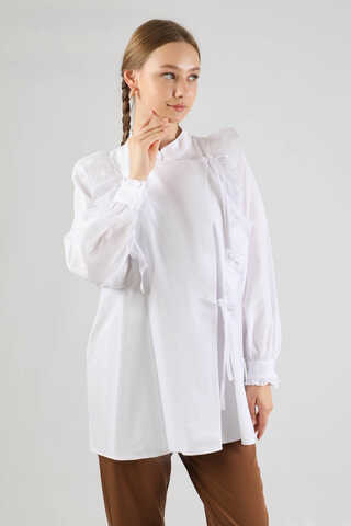 Bağlamalı Tunik Beyaz - 2