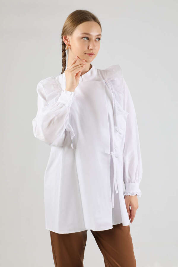 Bağlamalı Tunik Beyaz - 2