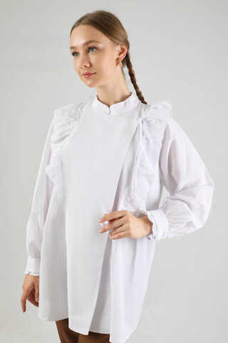 Bağlamalı Tunik Beyaz - 3