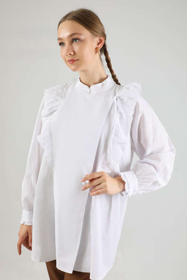 Bağlamalı Tunik Beyaz - 3