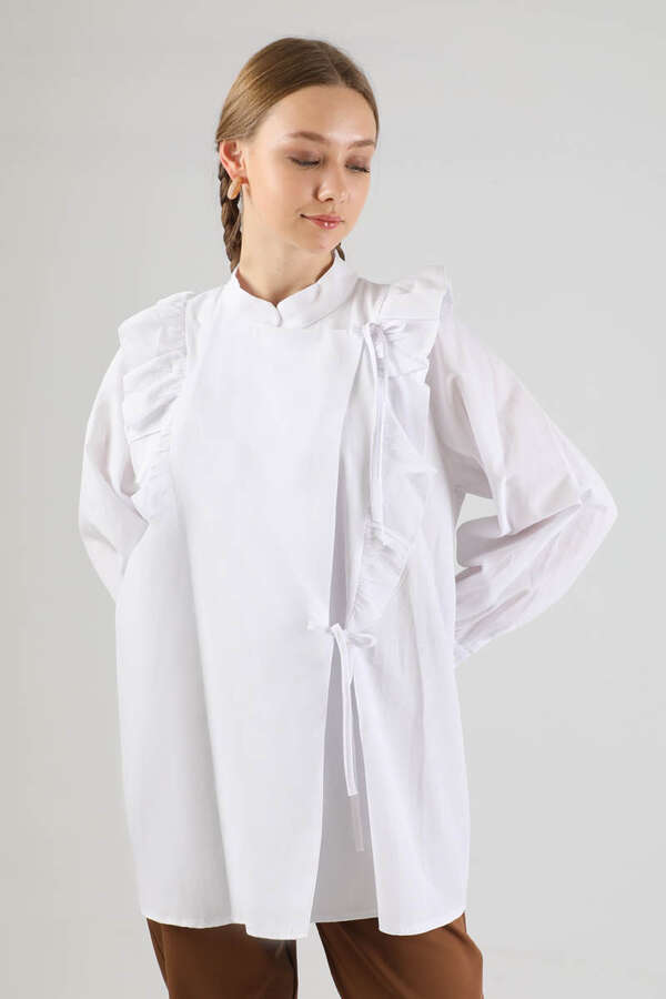 Bağlamalı Tunik Beyaz - 4