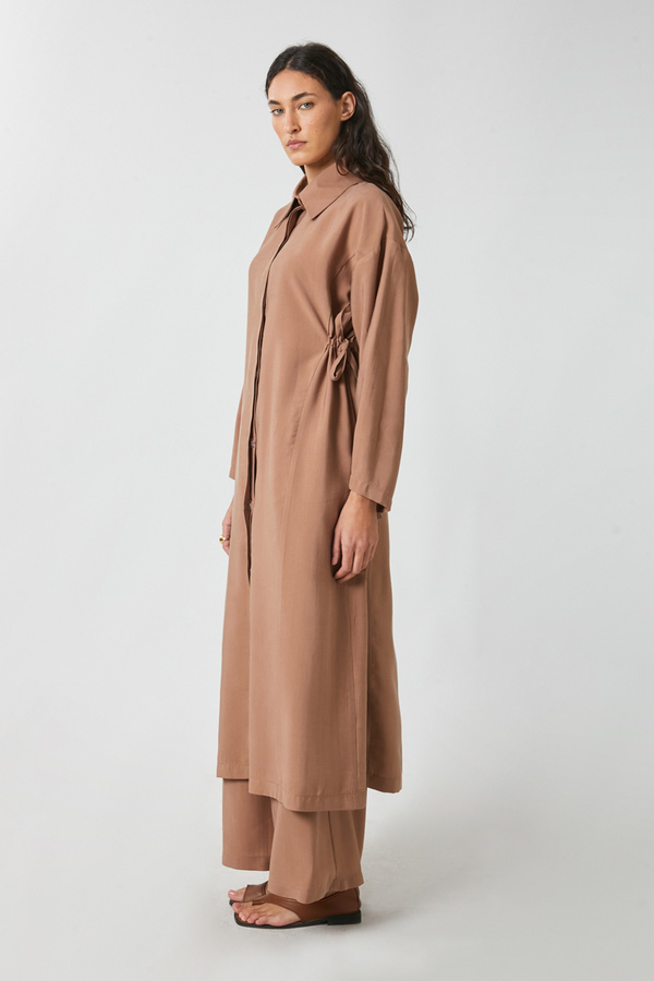 Bağlamalı Uzun Tunik Takım Açık Taba - 5