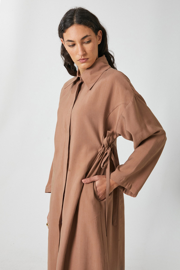 Bağlamalı Uzun Tunik Takım Açık Taba - 7