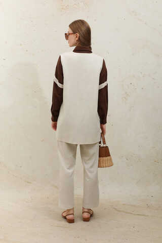 Bağlamalı Uzun Yelek Takım Taş - 8