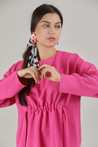 Bound Ruffle Detailed Set Fuchsia - 4