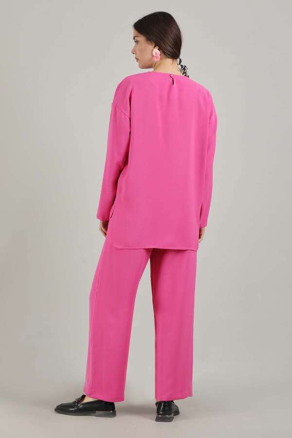 Bound Ruffle Detailed Set Fuchsia - 5