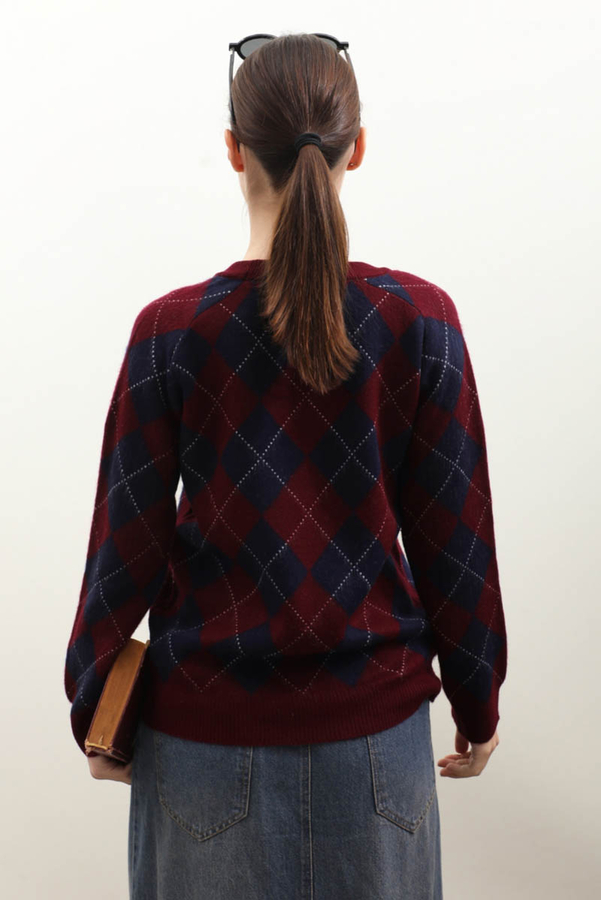 Baklava Desen Kazak Bordo - 4