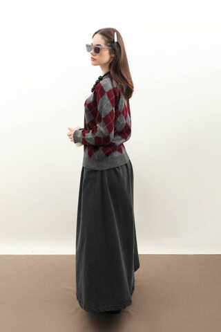 Baklava Desen Kazak Gri - 2