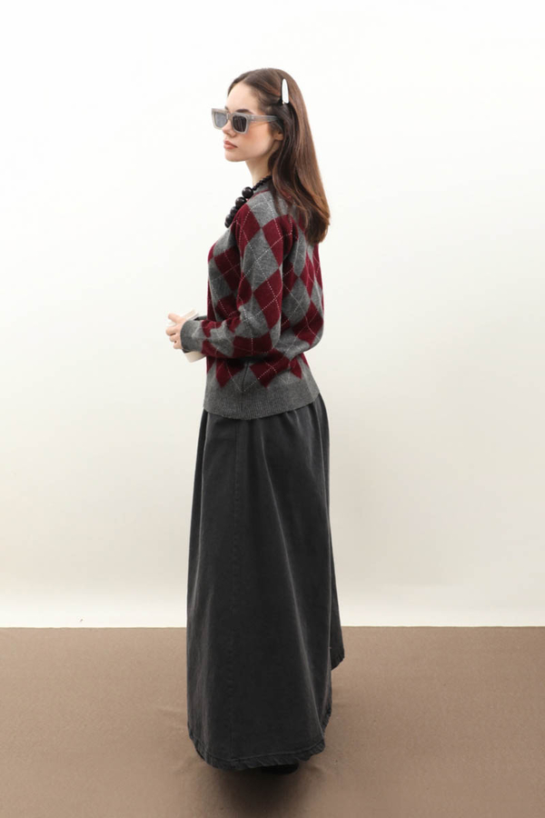 Baklava Desen Kazak Gri - 2