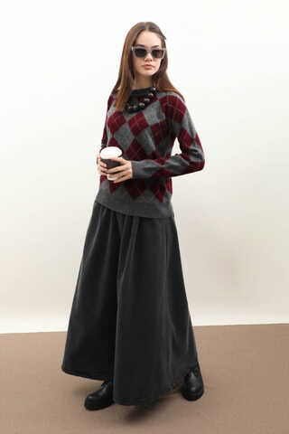 Baklava Desen Kazak Gri - 3