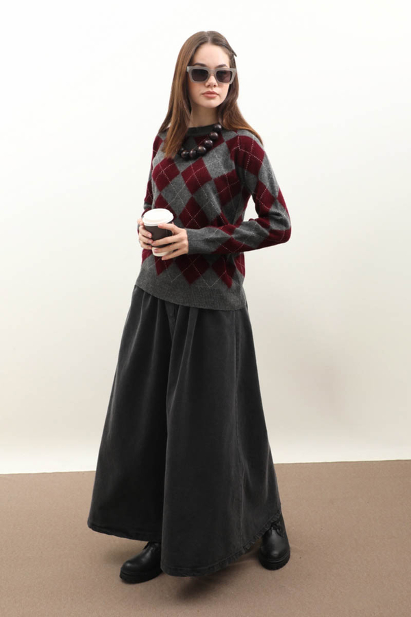 Baklava Desen Kazak Gri - 3