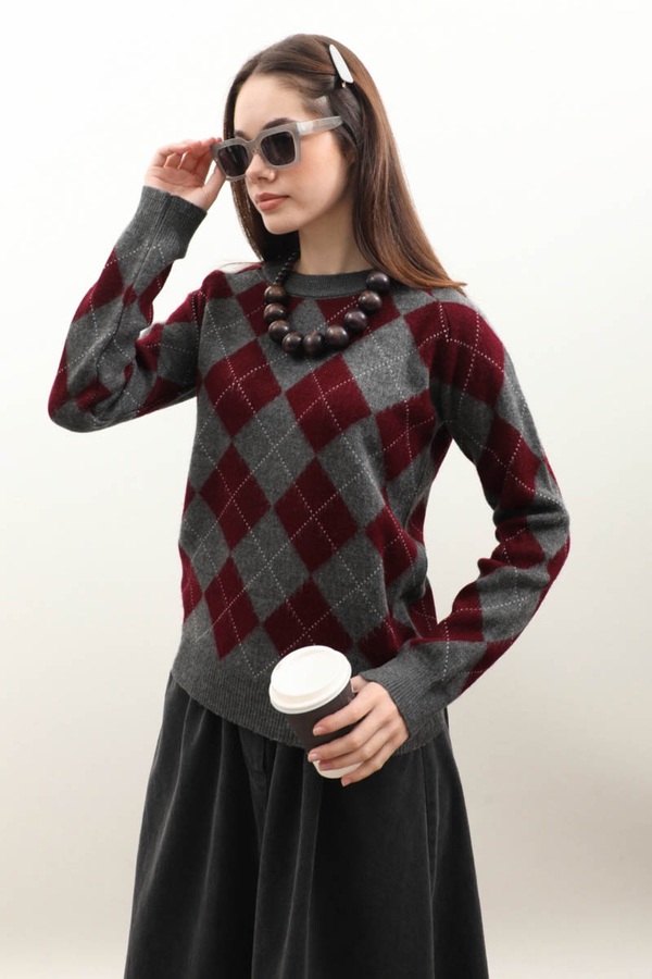 Baklava Desen Kazak Gri - 1