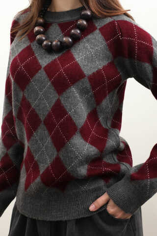 Baklava Desen Kazak Gri - 6