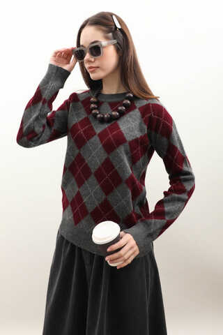 Baklava Desen Kazak Gri - 1