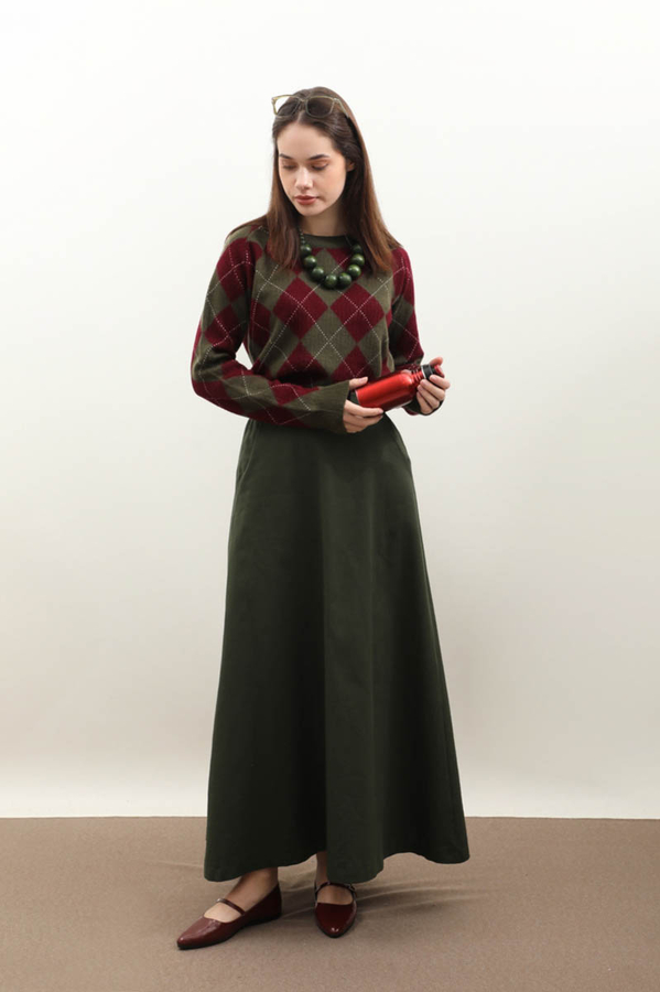 Baklava Desen Kazak Haki - 1